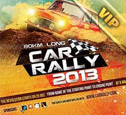 汽车拉力赛海报：Premium Car Rally Flyer